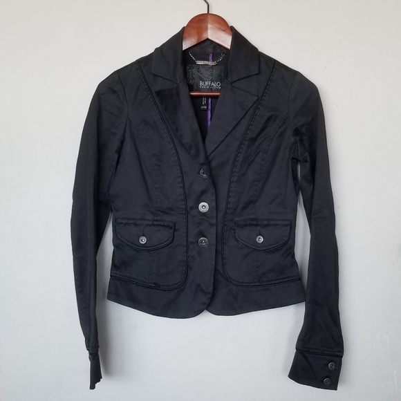 2YK Black blazer jacket with pockets - Picture 1 of 7